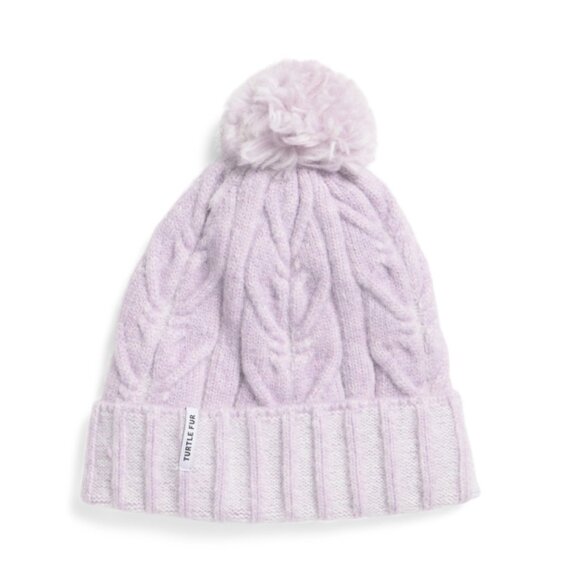 TURTLE FUR Lavender Recycled Emma Beanie With Pom Accent - Picture 2 of 2